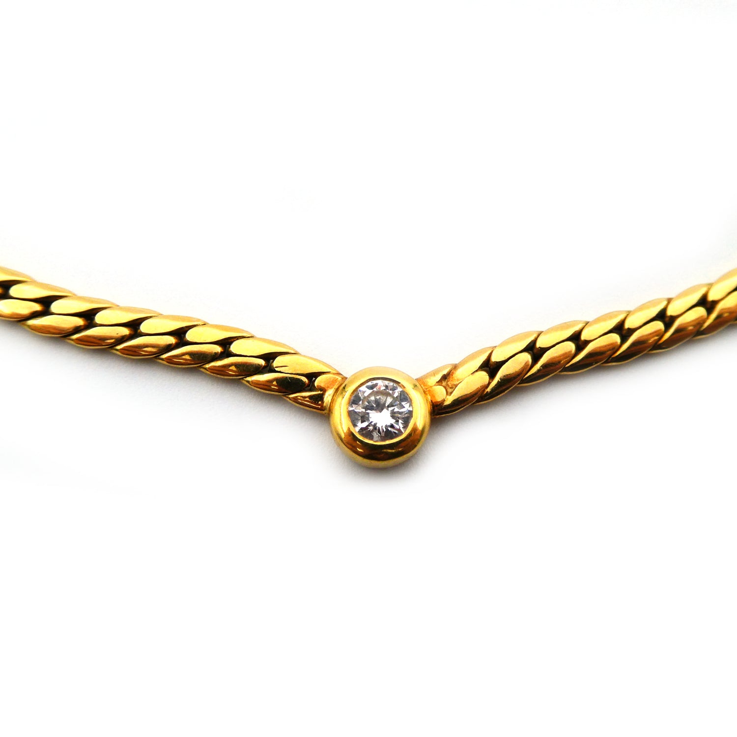 A solitaire diamond necklace