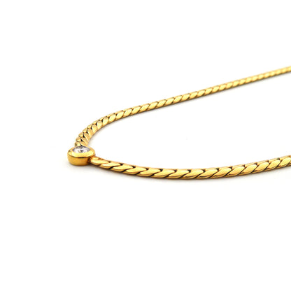 A solitaire diamond necklace