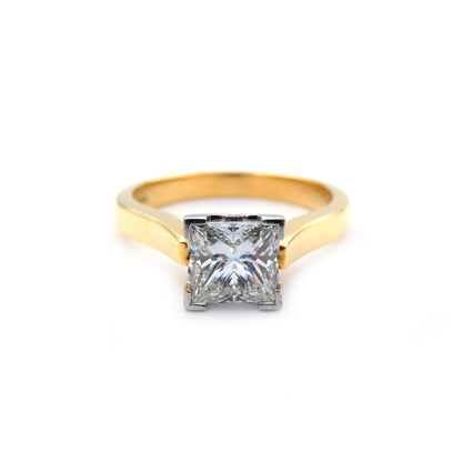 A solitaire diamond ring