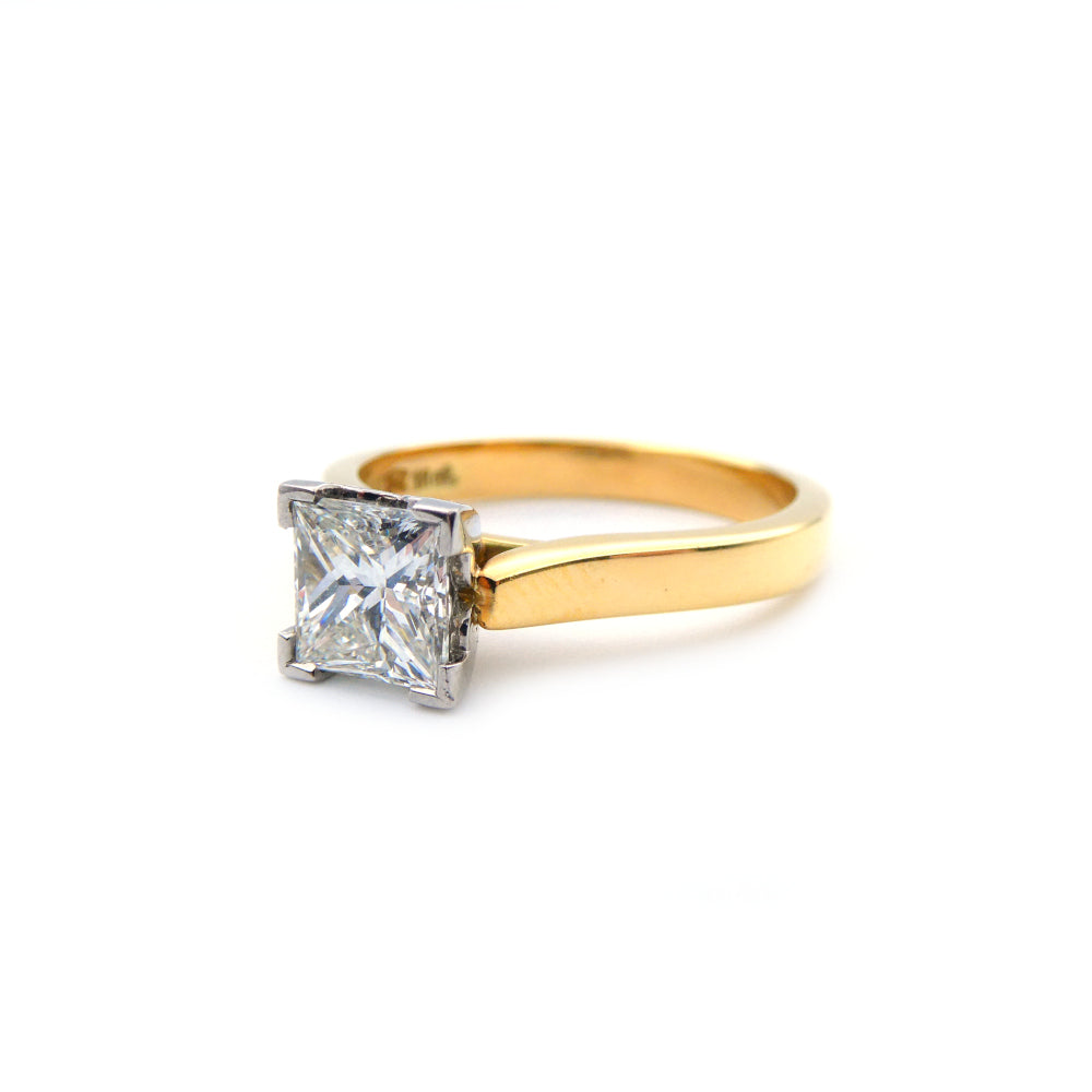 A solitaire diamond ring