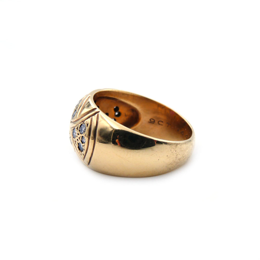 Ruby and diamond domed dress ring