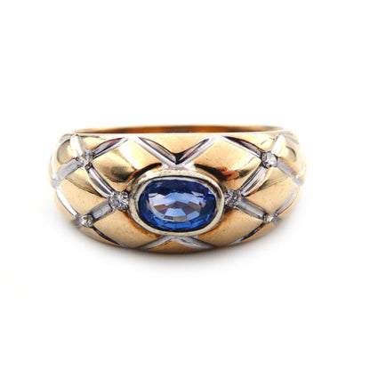 A blue sapphire dress ring