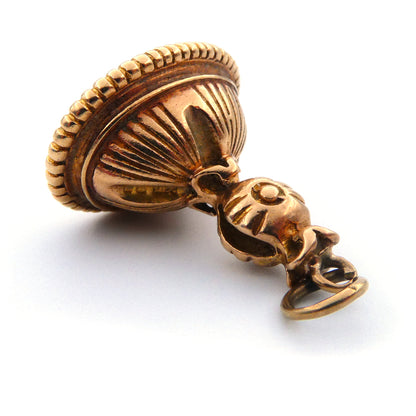 Victorian 9ct Gold Roman Emperor Carnelian Signet Seal Fob