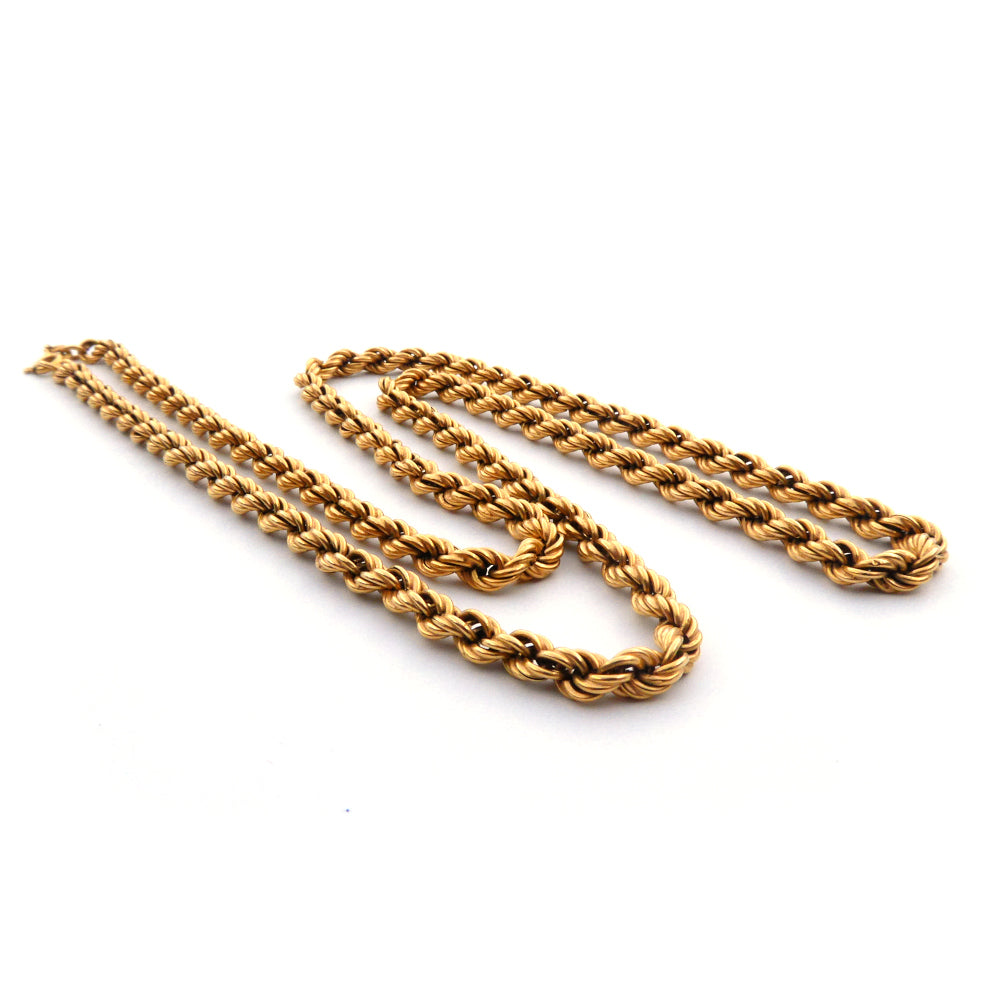 14ct gold yellow gold rope link chain