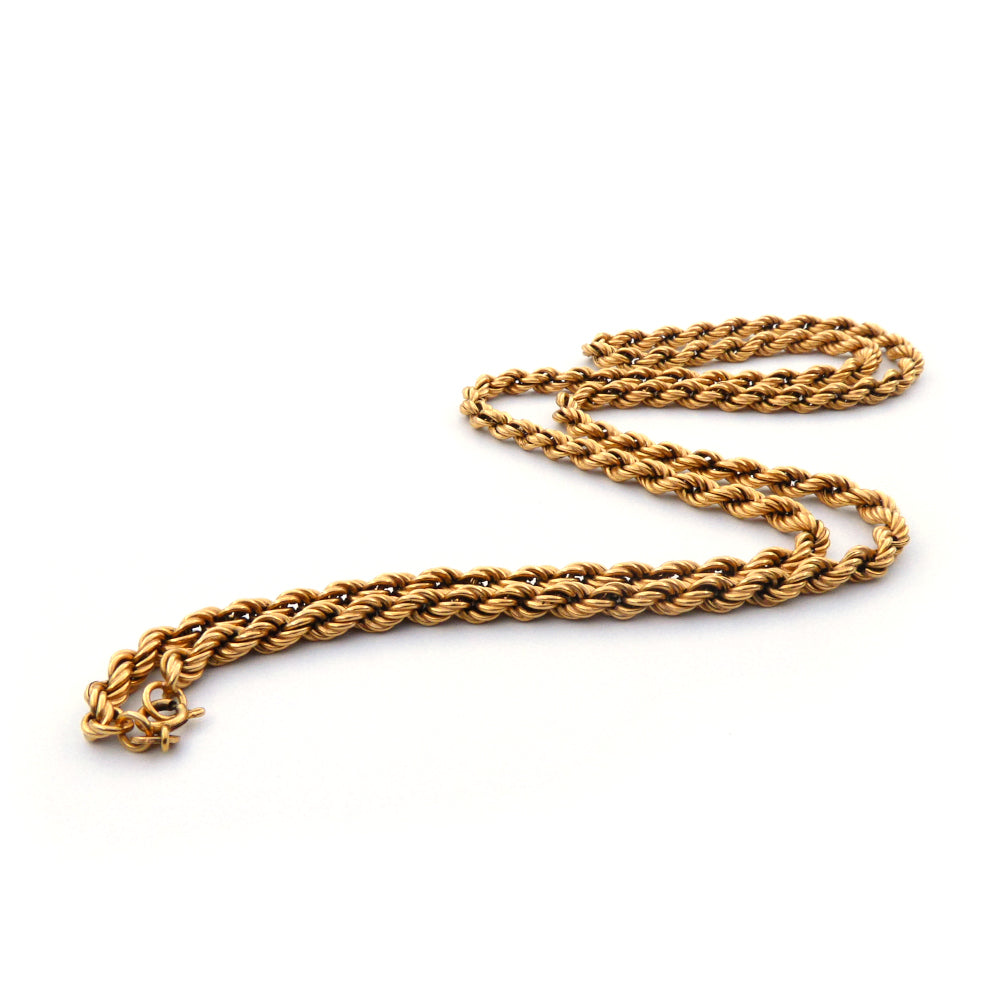 14ct gold yellow gold rope link chain