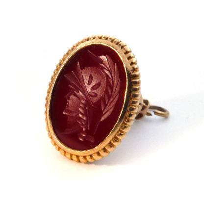 Victorian 9ct Gold Roman Emperor Carnelian Signet Seal Fob